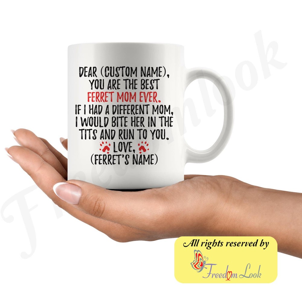 Personalized Ferret Mom Gifts Ferret Animal Mom Coffee Mug Ferret Owner Gift