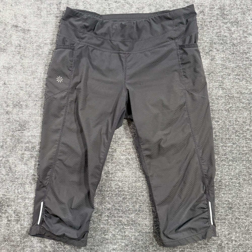 Athleta Capri Leggings Dobby Be Free Knicker Women’s Size Medium Black Stretch