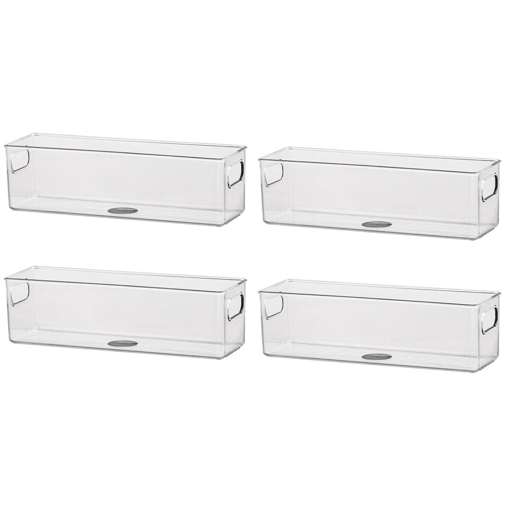 1Quart Plastic Pantry Container, Stackable Fridge Organizer Bins with Non-Sli...