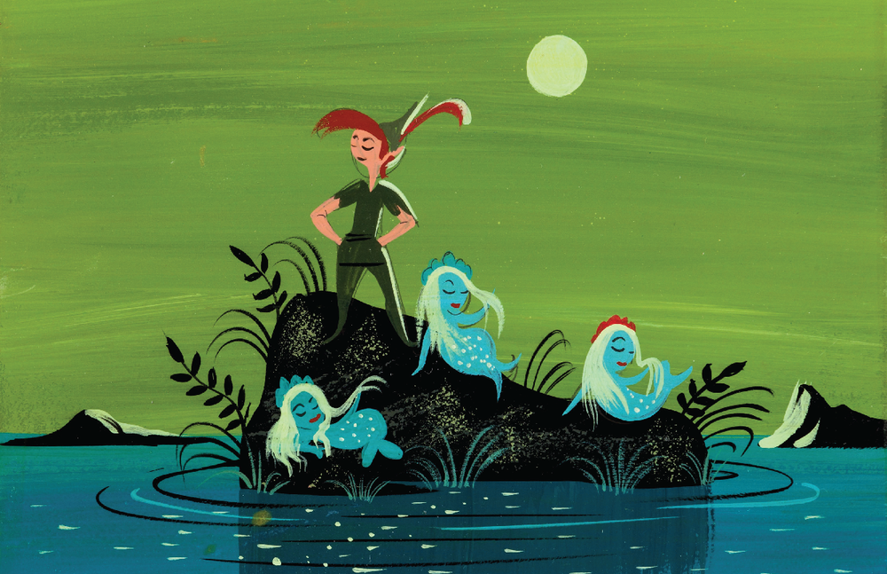 Mary Blair Disney Peter Pan Blue Mermaids Art Print 13x19 Satin Poster