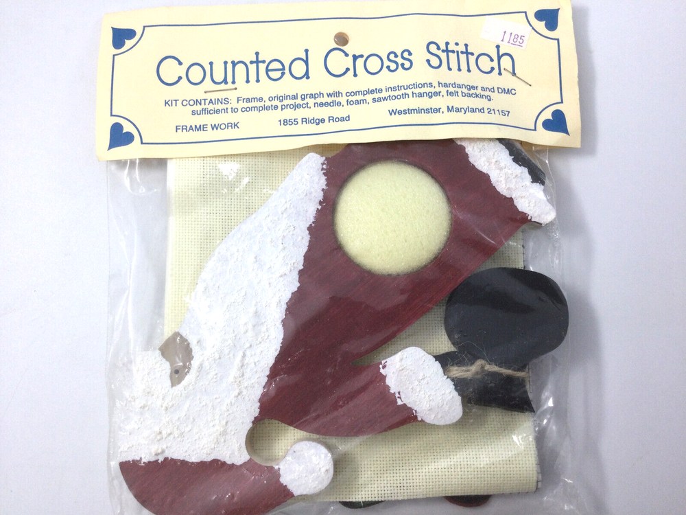 Vintage Counted Cross Stitch Olde World Santa Love