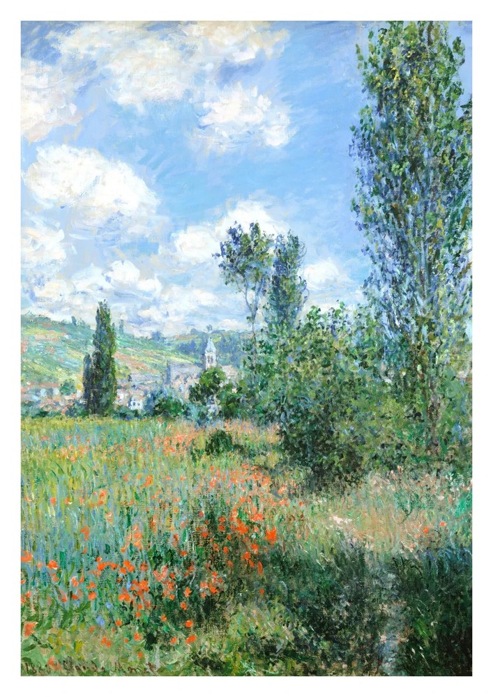 View of Vétheuil By Claude Monet Vintage Abstract Wall Art Poster Print