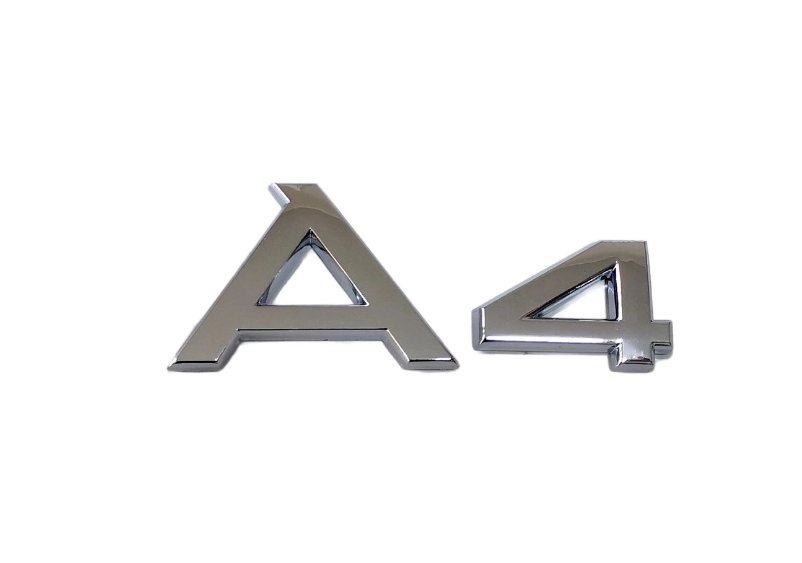 CHROME FIT AUDI A4 REAR TRUNK EMBLEM BADGE NAMEPLATE DECAL LETTER NUMBER NEW