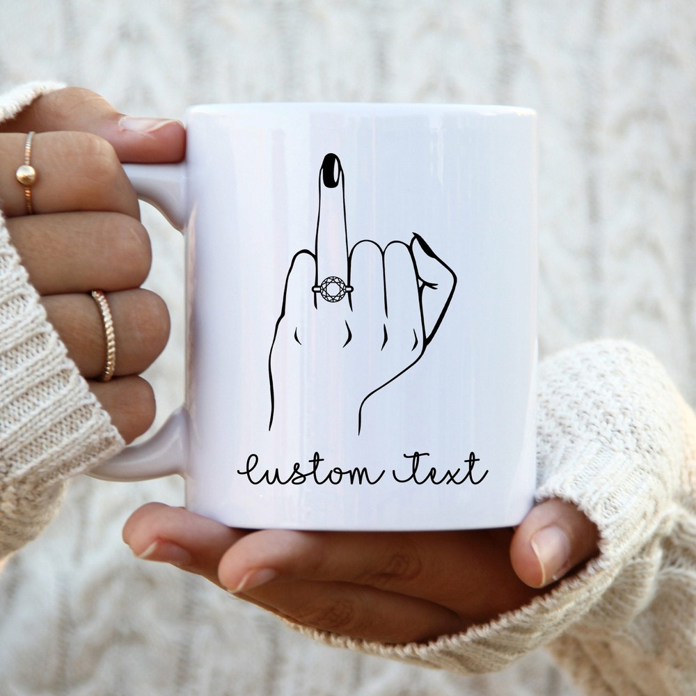 Personalized Engaged Mug Ring Finger Mug Custom Engagement Mug Wedding Gifts