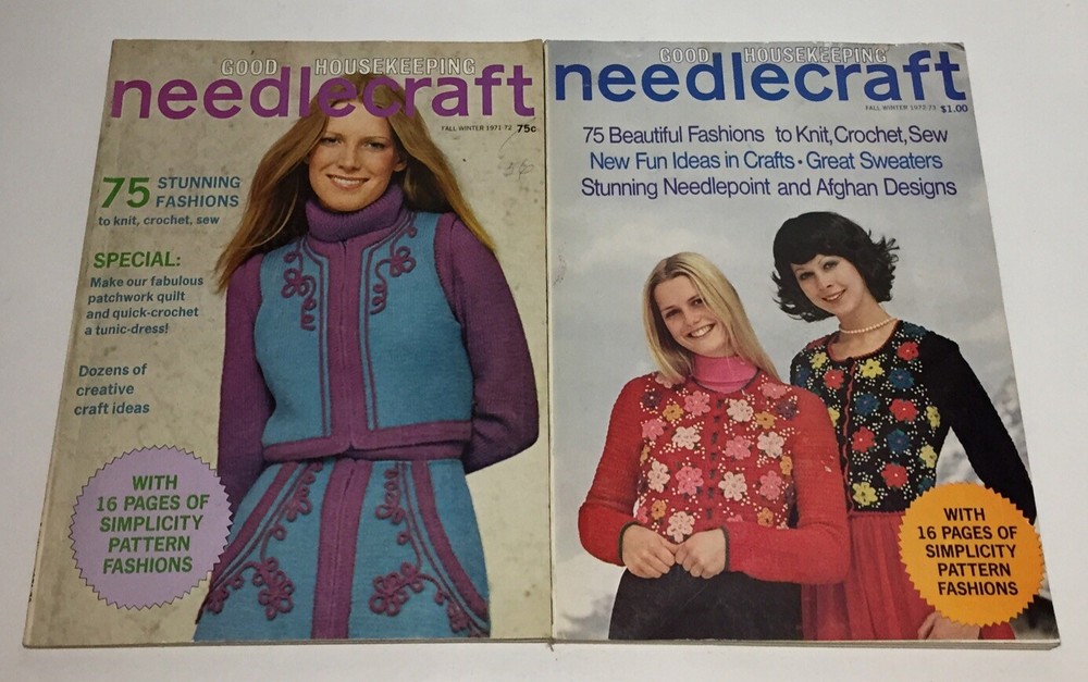 Vintage Good Housekeeping Needlecraft Magazine Fall Winter 1971-1973 Lot Of 2