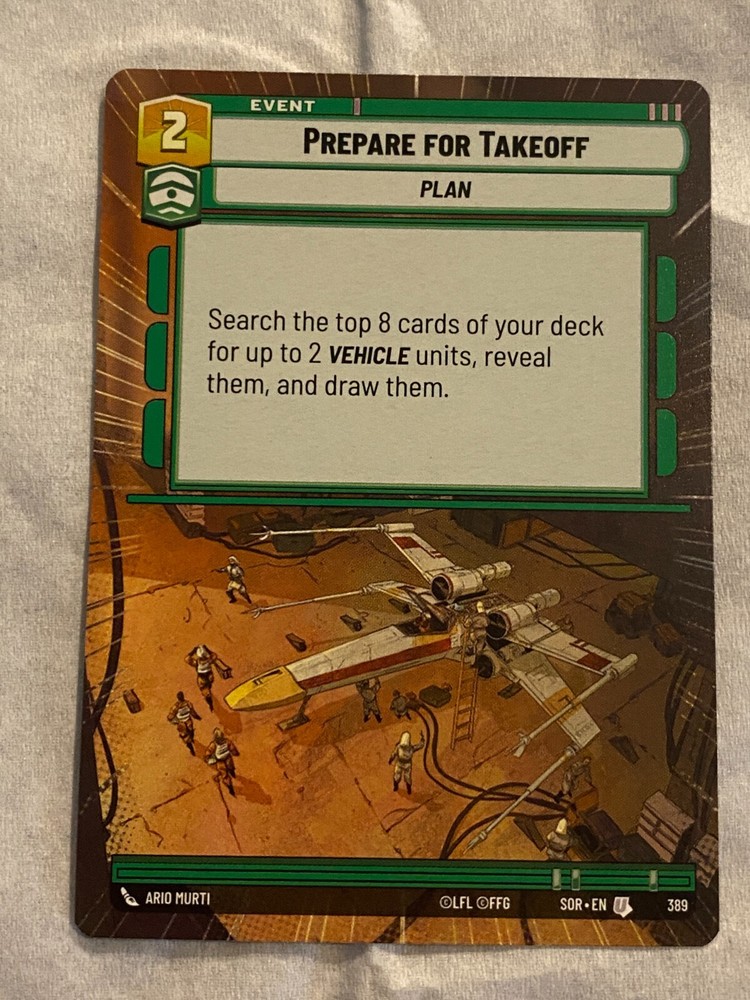 STAR WARS UNLIMITED TCG SoR PREPARE FOR TAKEOFF Hyperspace Card NM