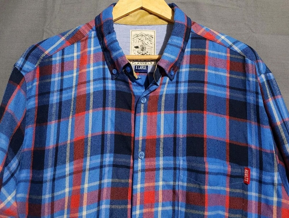 RSVLTS The Roosevelts Shirt Mens XL Midweight Plaid Flannel Long Sleeve Pockets
