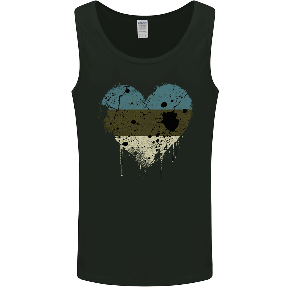 Love Estonia Flag Estonian Day Football Mens Vest Tank Top