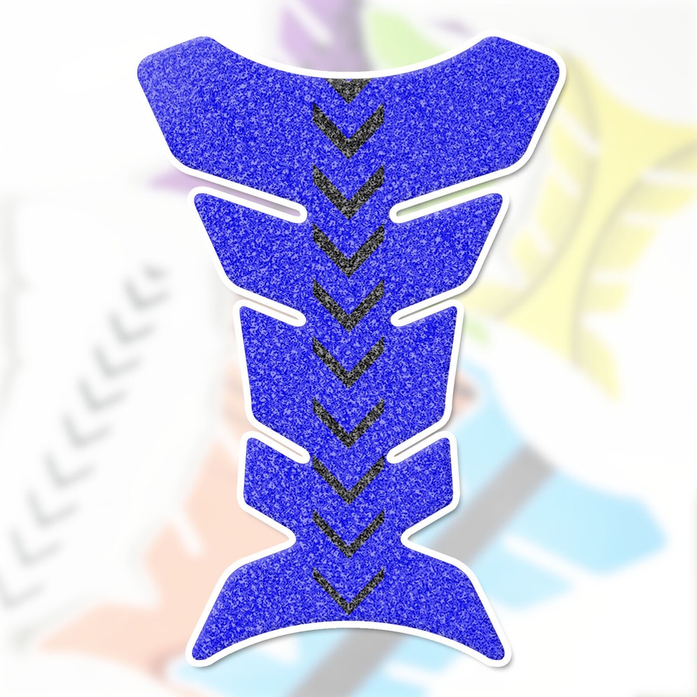 1x Motorcycle Anti Slip Plastic Grip Fish Bone Tank Pad Protector Blue #TP101