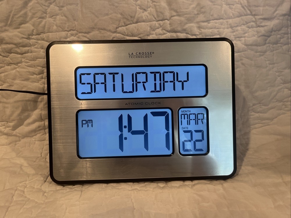 La Crosse Technology 2 Inch Atomic Digital Wall Clock with Large Backlit Numbers