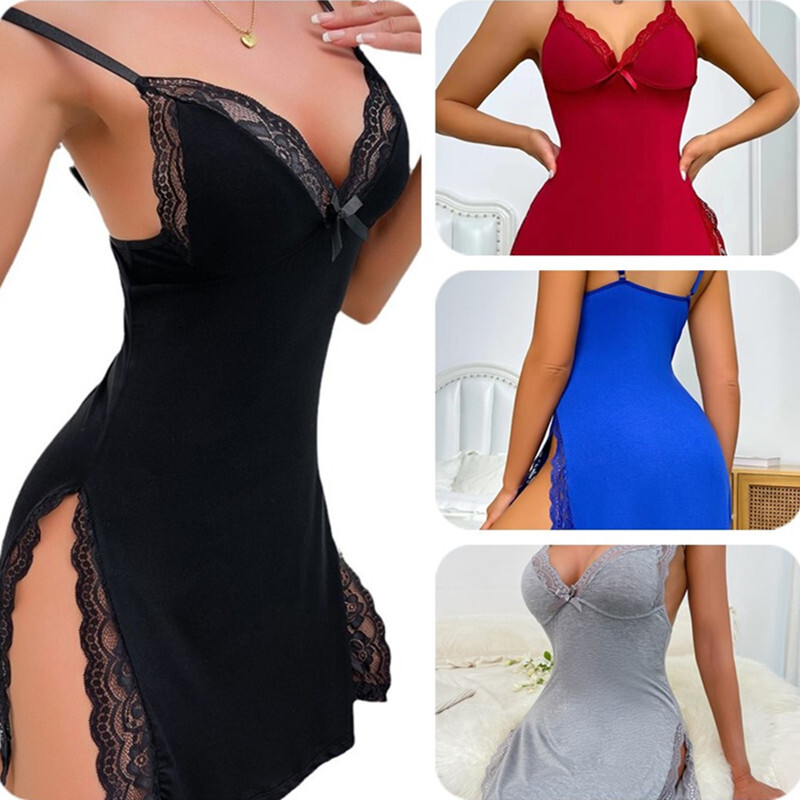 Womens Sexy Lingerie Sleepwear Nightwear Underwear Babydoll Lace Dress Set