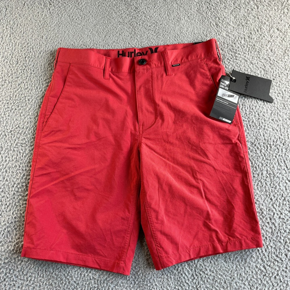 NEW Hurley Shorts Mens 30 Red Nike Dri-Fit Tech Hurricane Stretch Golf Outdoor