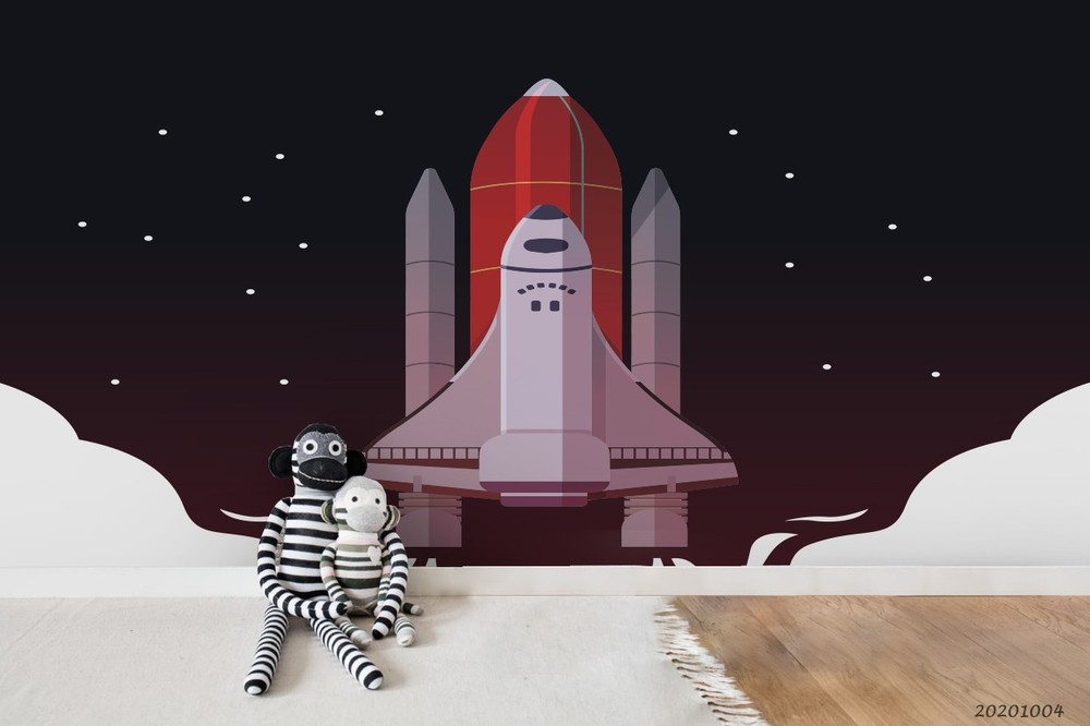 3D Space Rocket Illustration Wall Murals Wallpaper Murals Wall Sticker 7