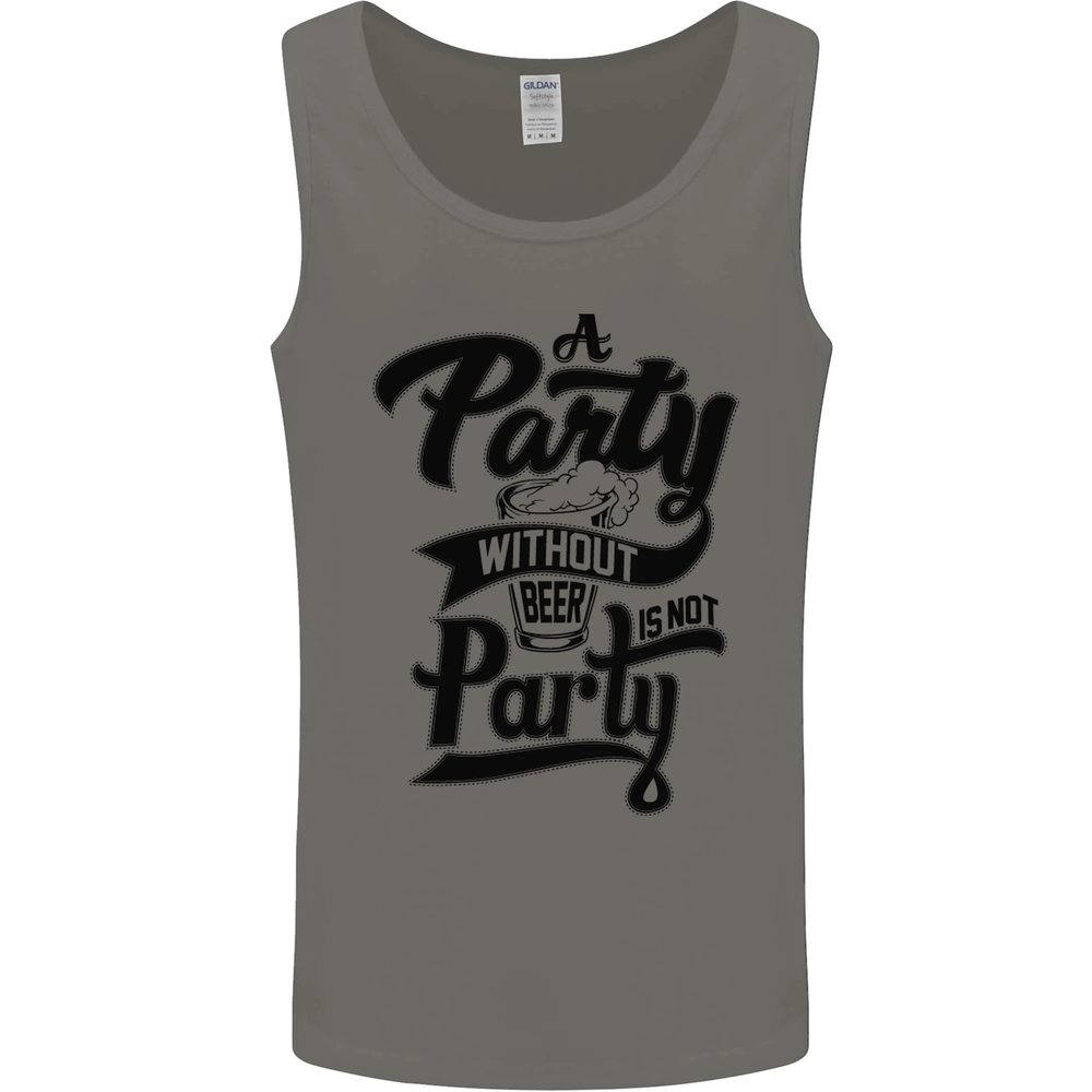 A Party Without Beer Alcohol Funny Beer Gin Mens Vest Tank Top