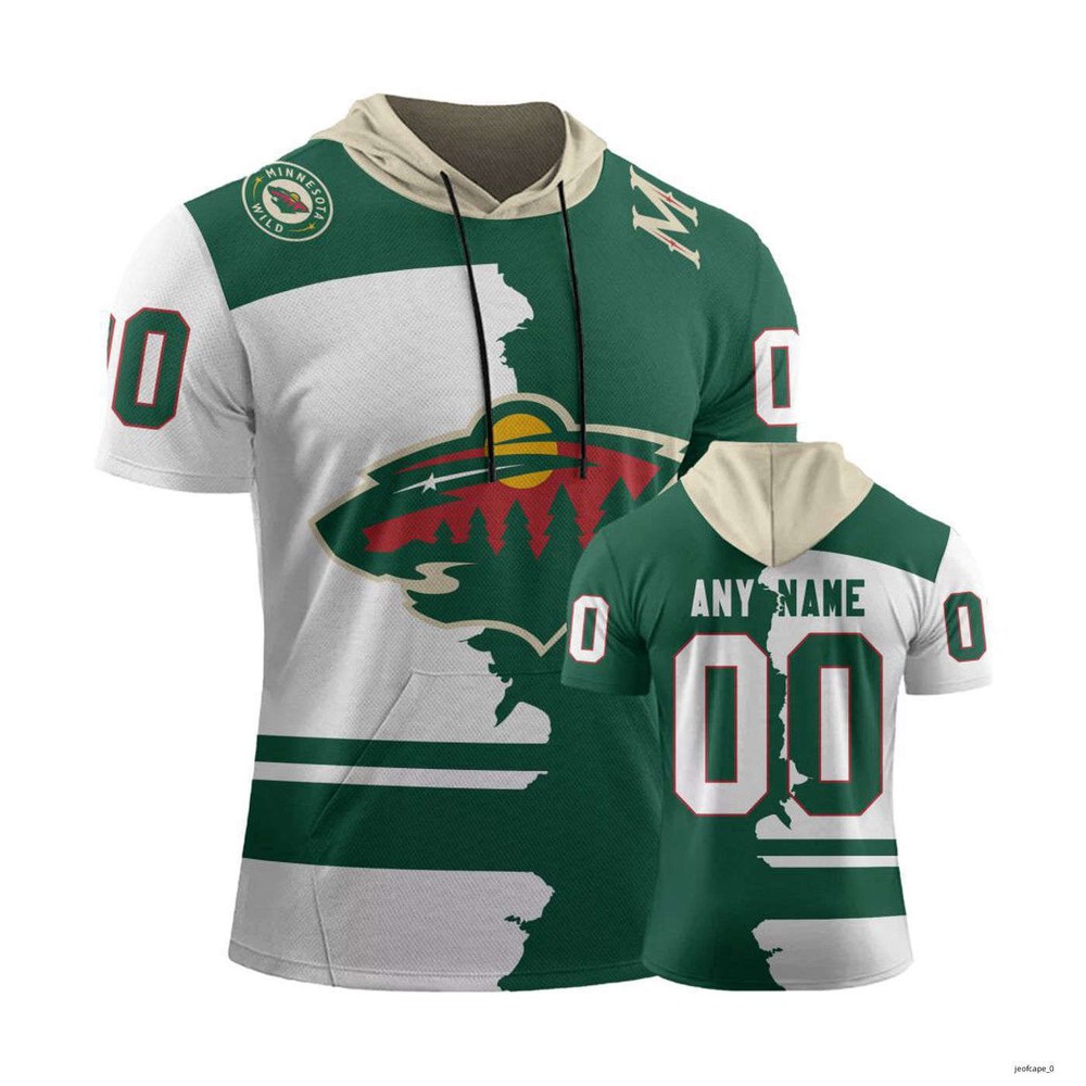 Minnesota Wild Personalize 2023 Home Mix Away Short Sleeve Hoodie
