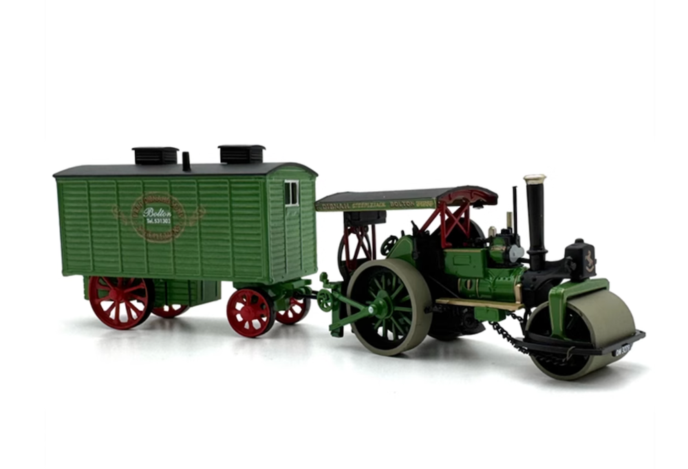 BN 1:76 Green Steam Roller Trailer Vintage Classic Model Diecast Metal Car