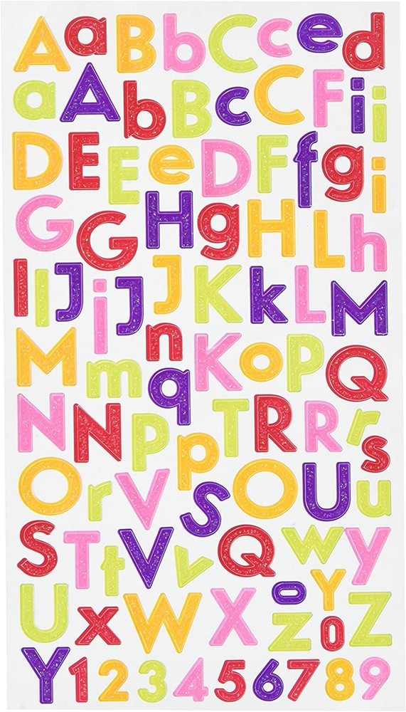 Sticko Fruity Combo Alphabet Letter Stickers Planner glitter colorful planner