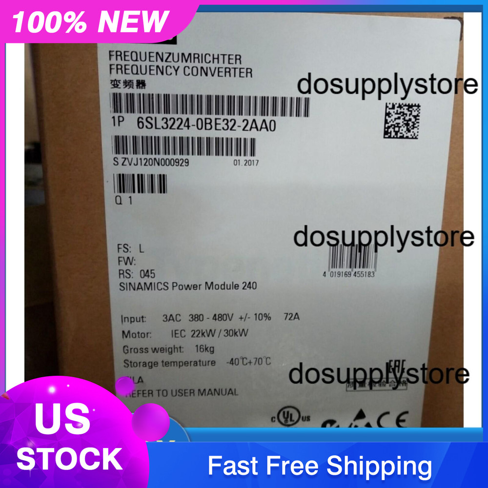 New Siemens 6SL3224-0BE32-2AA0 6SL32240BE322AA0 G120 PM240 Power Module