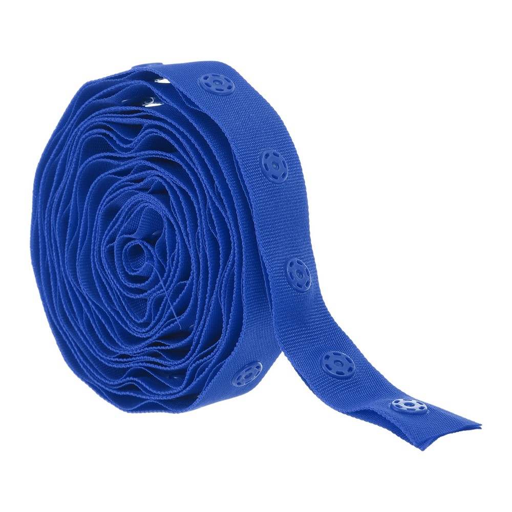 2 Yard 18mm Blue Cotton Snap Button Tape Fastener Trim