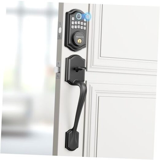 Smart Keyless Entry Fingerprint Door Lock with Handle Set – Touchscreen Electronic Security