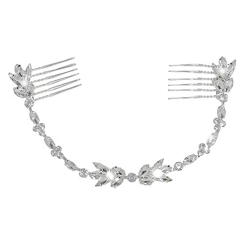 Honbay Sparkling Rhinestone Hair Comb with Tassel Chain Ladies Style