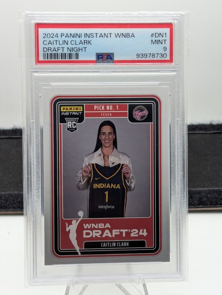 Caitlin Clark RC: 2024 Panini INSTANT WNBA, DRAFT NIGHT, #DN1,  /45316  PSA9!