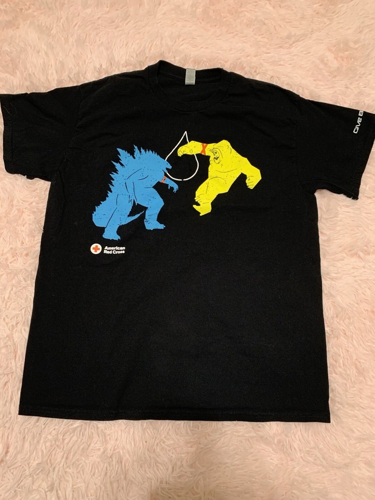 GODZILLA x KONG The New Empire T-shirt Large American Red Cross Give Blood