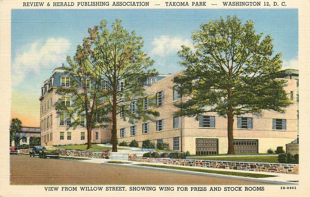 1940s Washington DC Review Herald Takoma Park linen Postcard 25-415