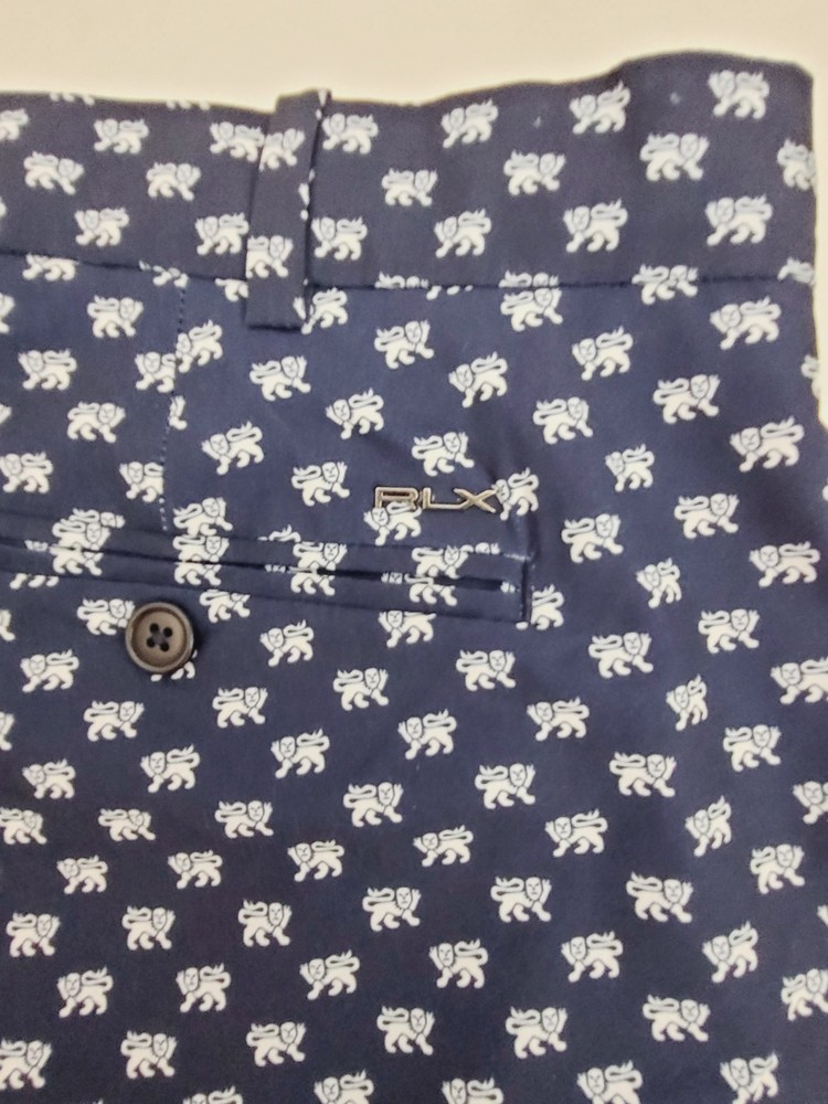 RLX Ralph Lauren Shorts Mens 38 Navy Geometric Print Golf Performance Stretch