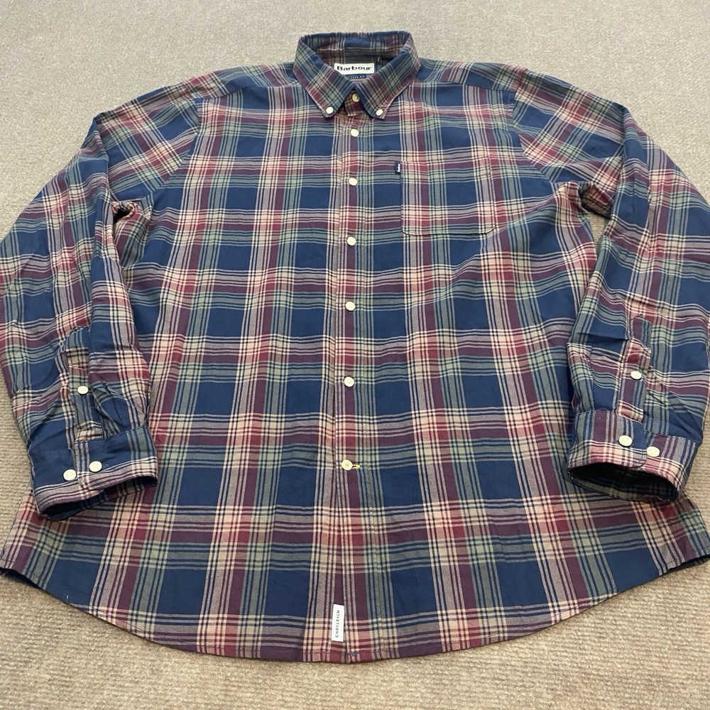 Barbour Shirt Mens Size Medium Plaid Long Sleeve Endsleigh Tailored Fit