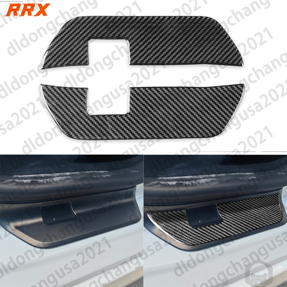 Real Carbon Fiber Rear Door Sill Panel Cover Trim For Tesla Model 3 Highland 23+