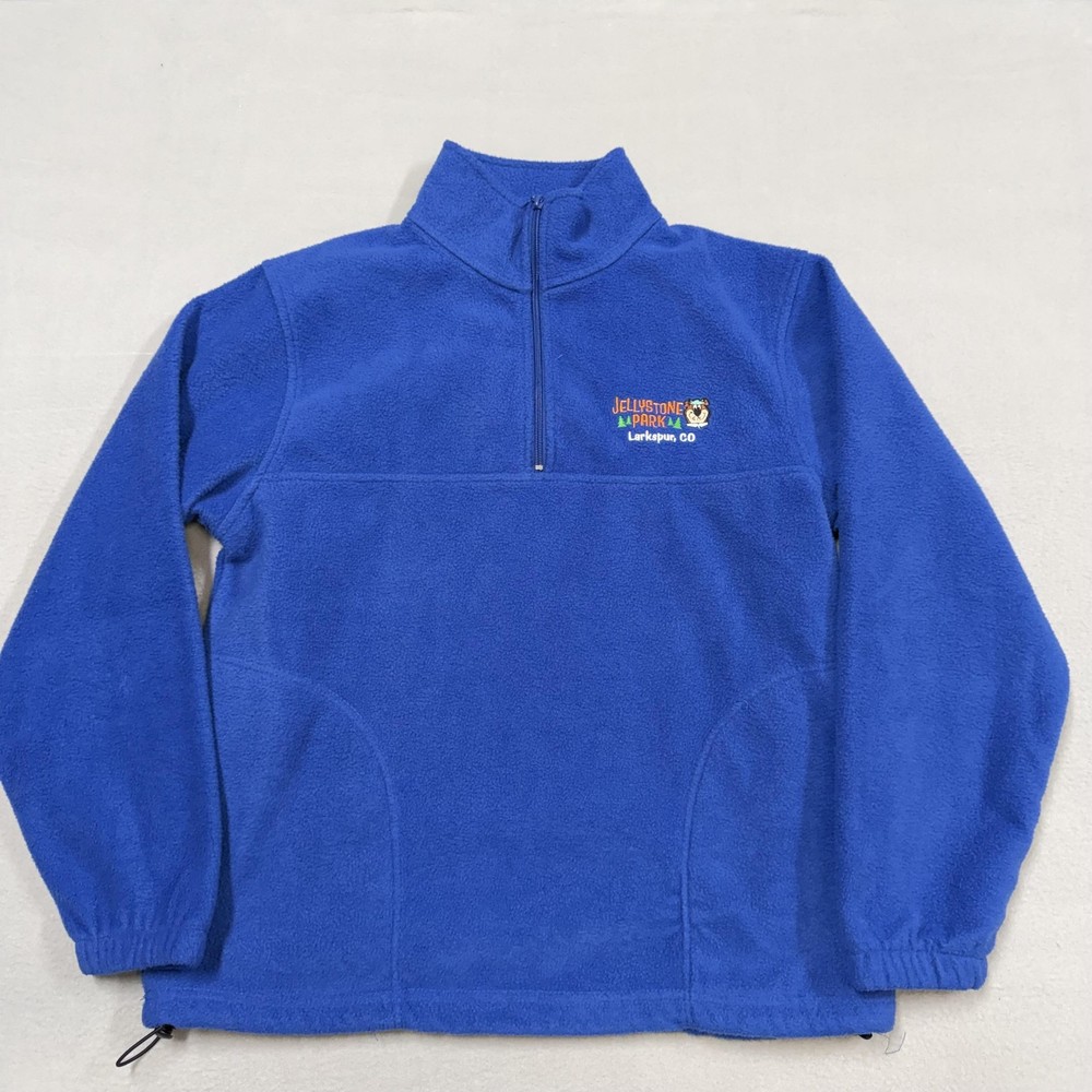 Yogi bear Jacket Mens Medium Blue Fleece 1/4 Zip Jellystone Park CO pullover