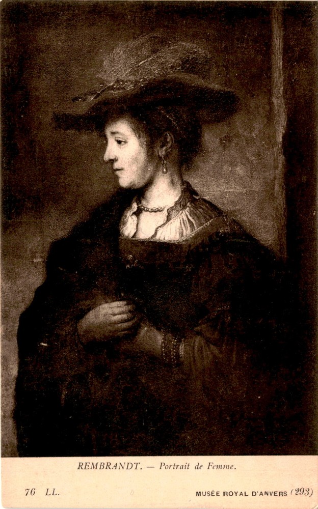 REMBRANDT, Portrait de Femme, MUSÉE ROYAL D'ANVERS Postcard