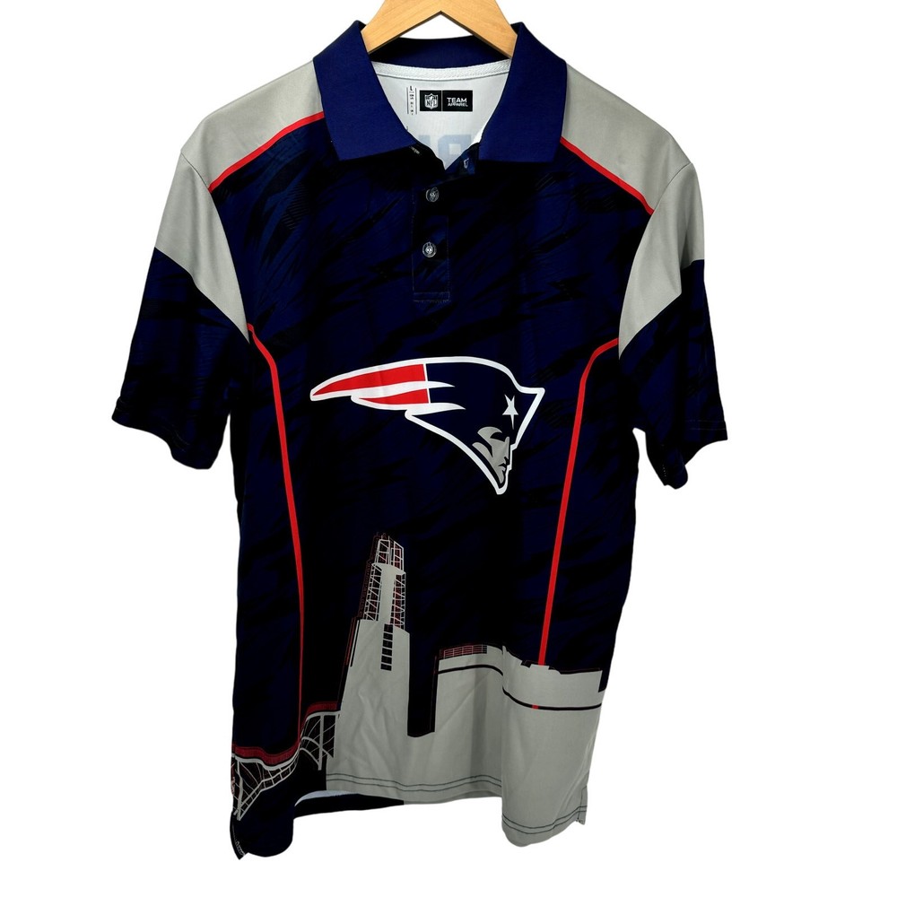 NFL New England Patriots Polo Shirt Mens Large Short Sleeve Team Apparel