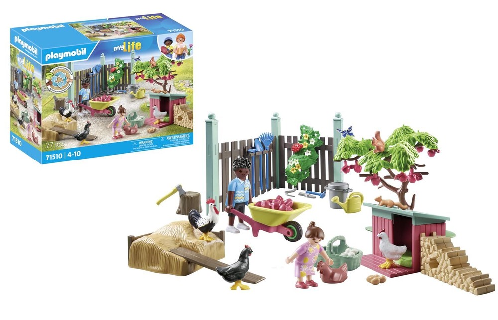 PLAYMOBIL 71510 myLife: Little Chicken Farm, diverse courtyard with animals and