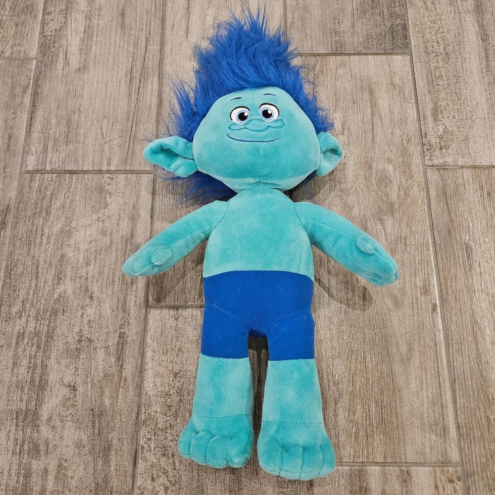 Build a Bear Dreamworks Trolls Branch Teal Blue Plush Stuffed Animal BAB