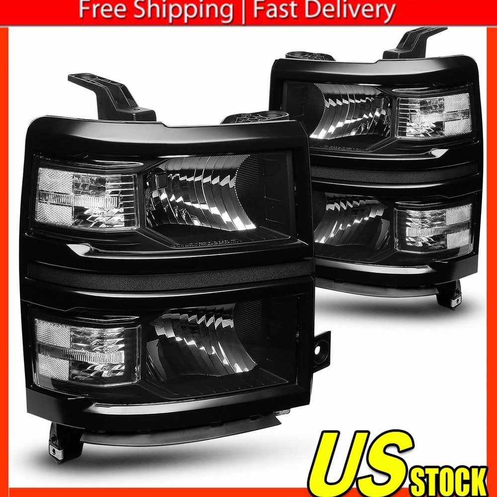 For 2014-2015 Chevy Silverado 1500 Factory Style Headlights Headlamps Set Of 2
