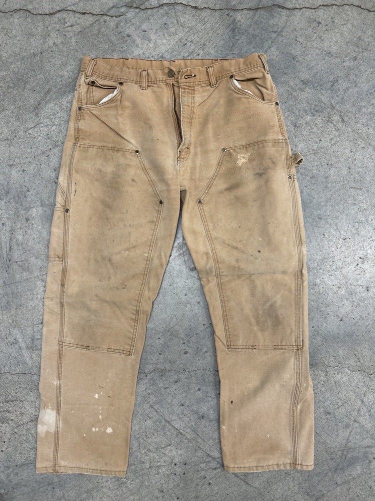 Vintage KEY Double Knee Carpenter Pants Mens 40X30 Brown Tan Workwear