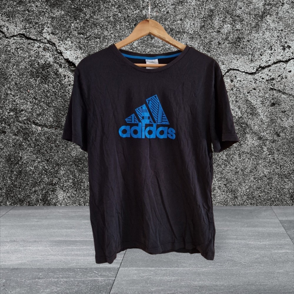 Adidas Vintage 2013 Sportswear T-Shirt Men's L Large Black Cotton Short Sleeve