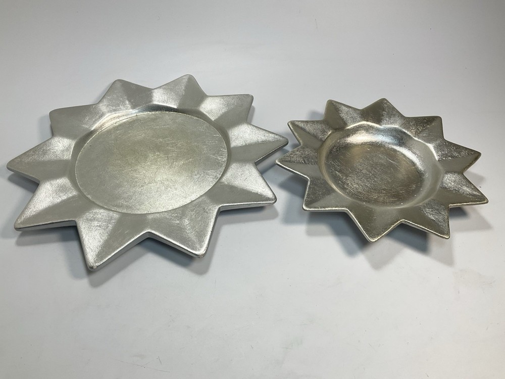 Terra Cotta Patina Star Plate Whimsigoth Candle Dish set of 2