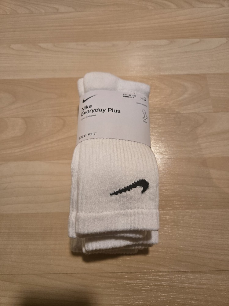 NIKE EVERYDAY PLUS FOOTIE SOCKS 3PK NWT YOUTH/WOMEN 3Y-5Y, W4-6 DRIFIT
