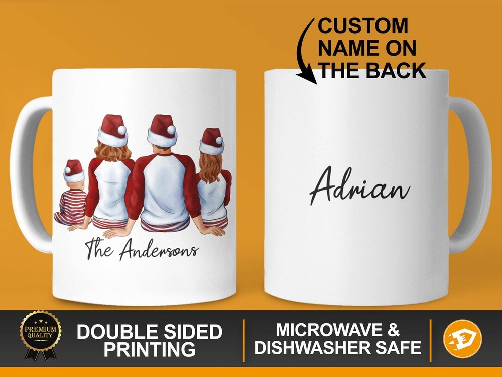 Personalized Family Gift Mug Christmas Family Portrait Custom Mug For Family