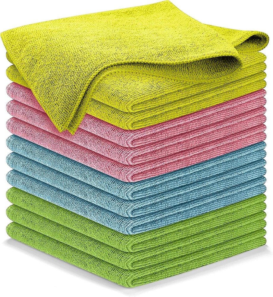USANOOKS 12-Pack Multicolor Microfiber Cleaning Cloths 12.5x12.5 Inches