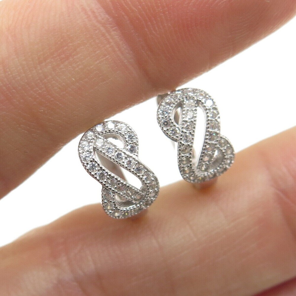 Round Cut Simulated Diamond 14k White Gold Plated 925 Silver Huggie Hoop Earrings