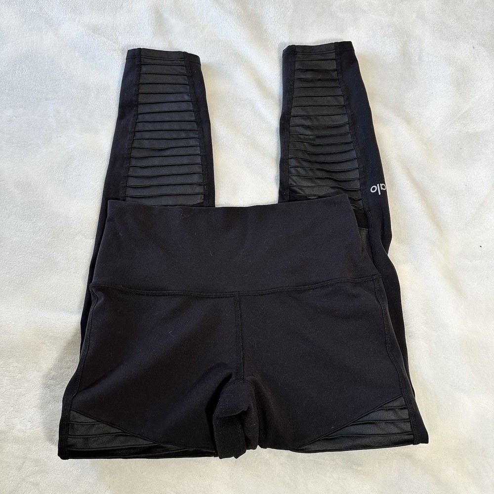 Alo women’s Yoga High Waisted Moto Leggings Black Size Medium