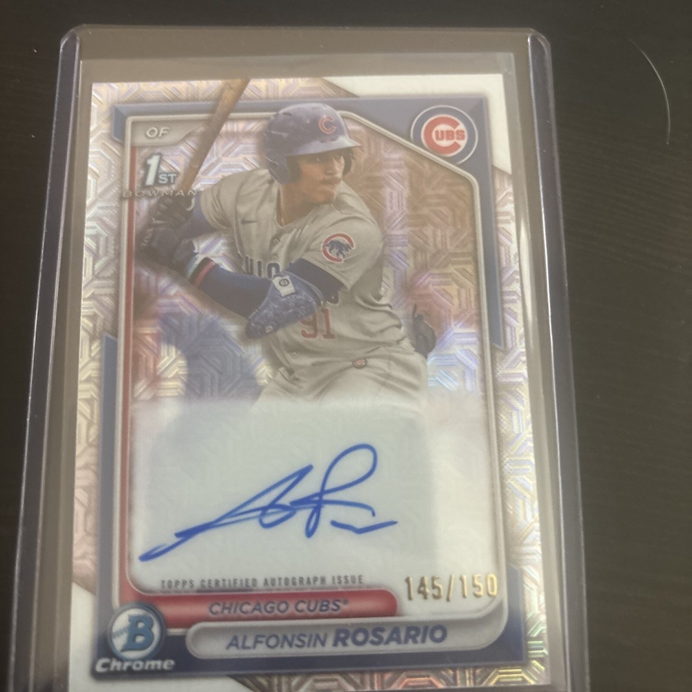 Alfonsin Rosario 2024 1st Bowman Chrome Mojo HTA Choice Ref Auto / 150 RC Cubs