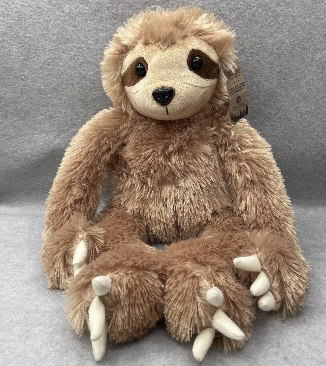The Bear Factory 2001 Sloth Plush Brown Stuffed Animal Toy Floppy 17” pocket