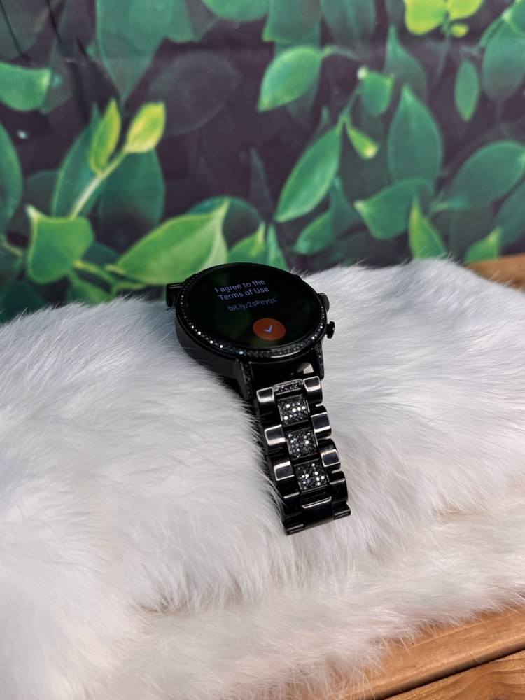 Fossil Gen 5E Smartwatch DW7F1 Black w/ Rhinestone Band Wear OS 44mm