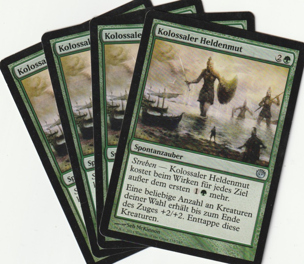 4 MTG Colossal Heroism Green Instant Playset NM/EX JOU DE