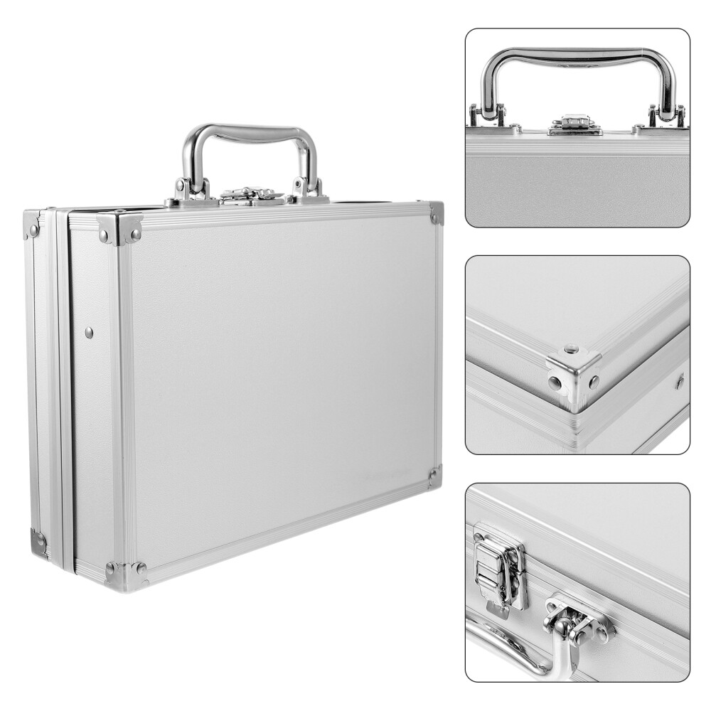 Instrument Case Toolbox Man Office Makeup Aluminum Carrying Tiny Briefcase